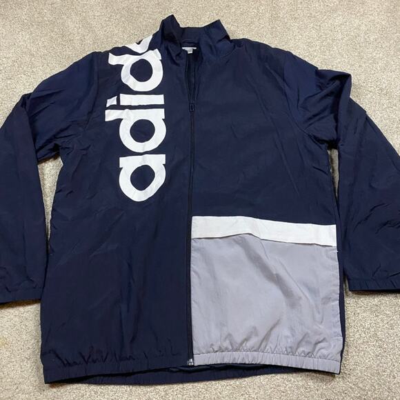 Adidas Jacket Mens XL Windbreaker Sporty Retro Lightweight Pockets Streetwear - Picture 1 of 9